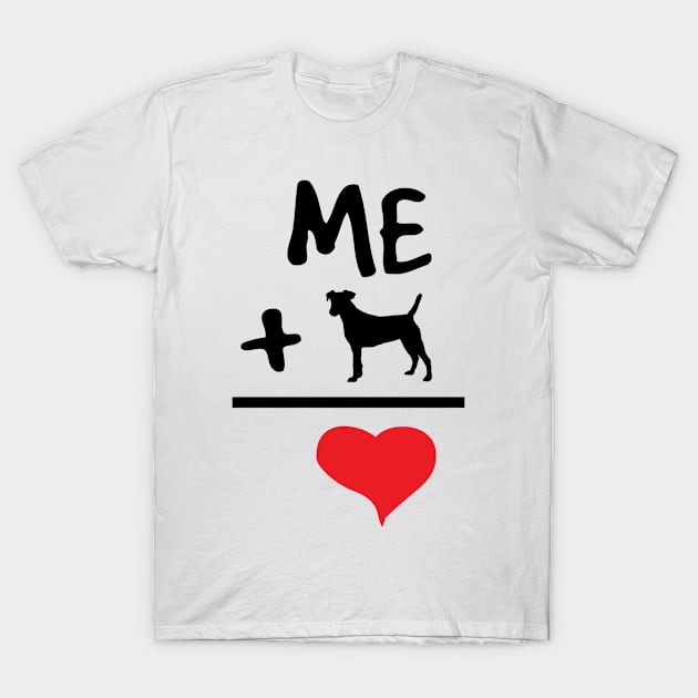 Me Plus A Dog Equals Love... T-Shirt by veerkun